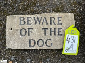 A reclaimed Yorkshire stone Wall Plaque "Beware of