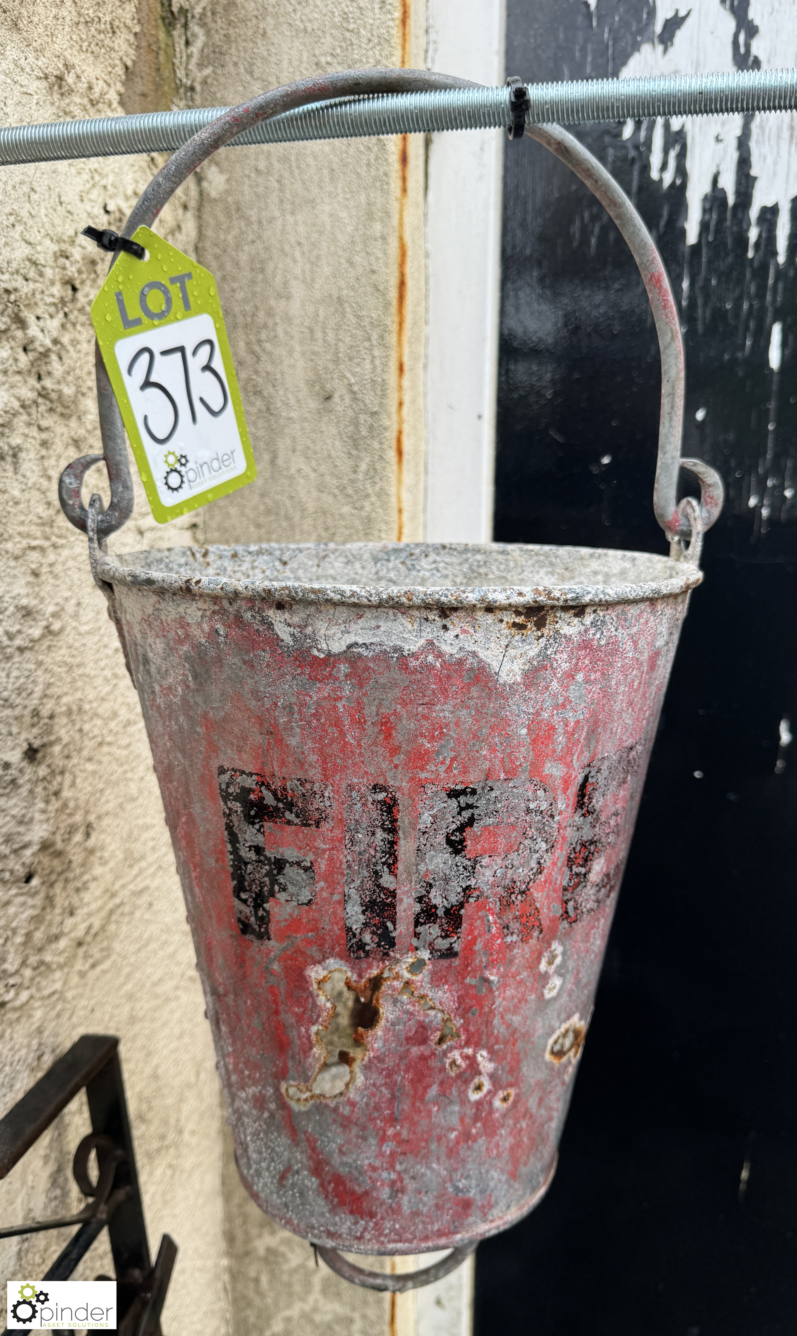 An original galvanised domed bottomed Fire Bucket, approx. 23in x 11in diameter, circa 1920s