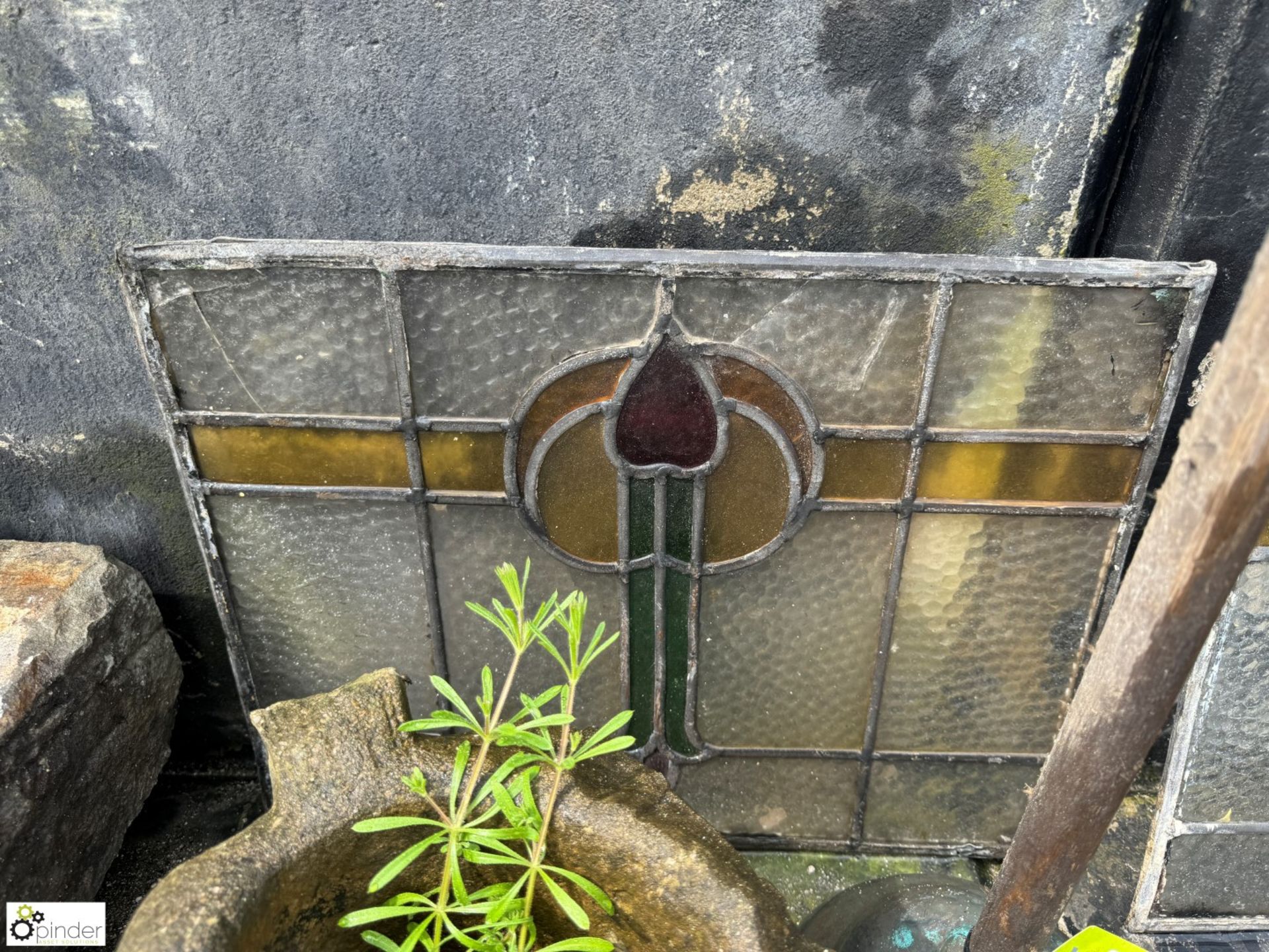 A set leaded coloured Windows, with Art Deco windows, comprising 10 pieces, approx. 19in x 15in, - Image 3 of 12