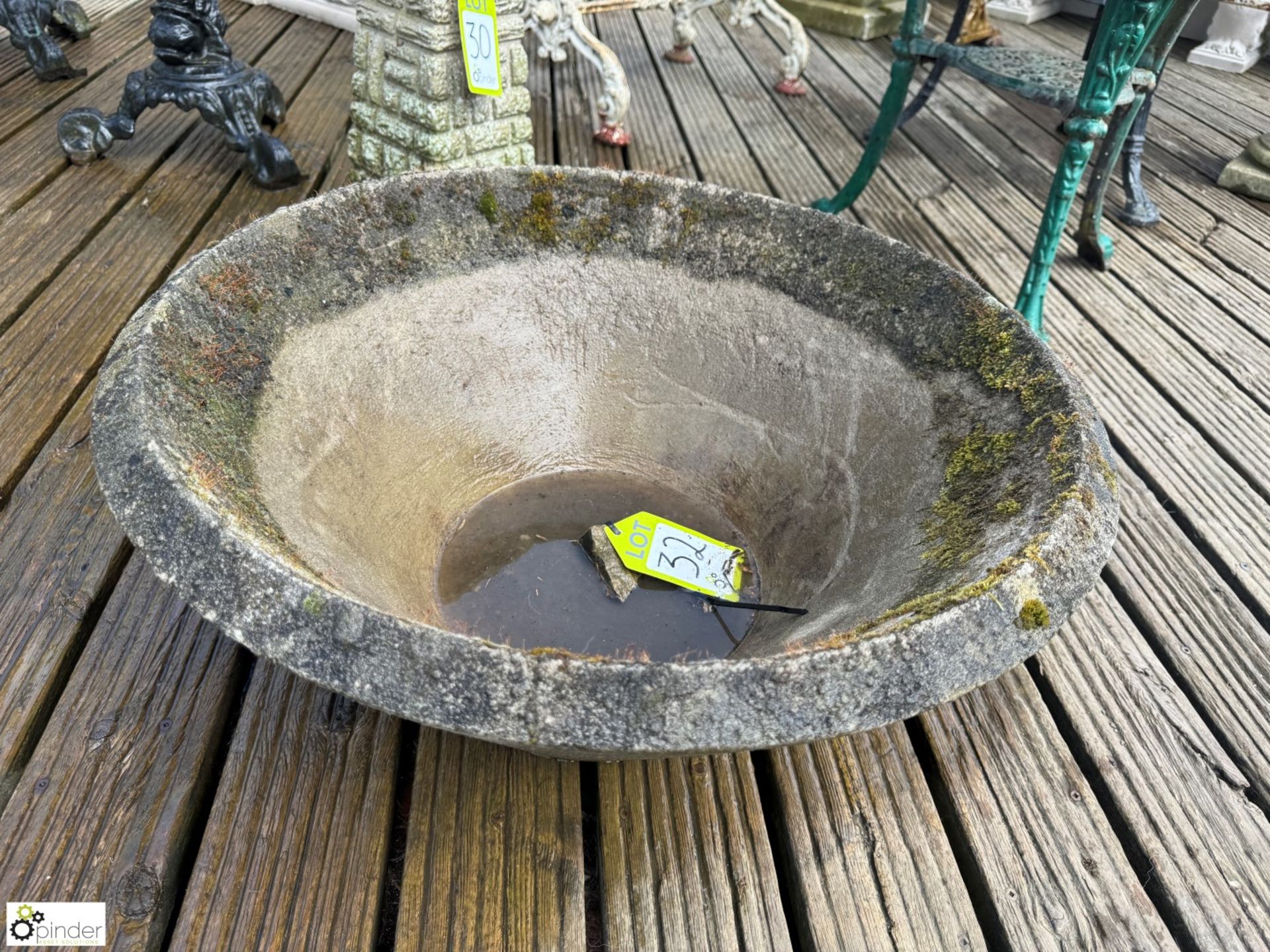 An Art Deco style reconstituted stone Garden Planter, approx. 12in x 25in diameter - Image 4 of 5