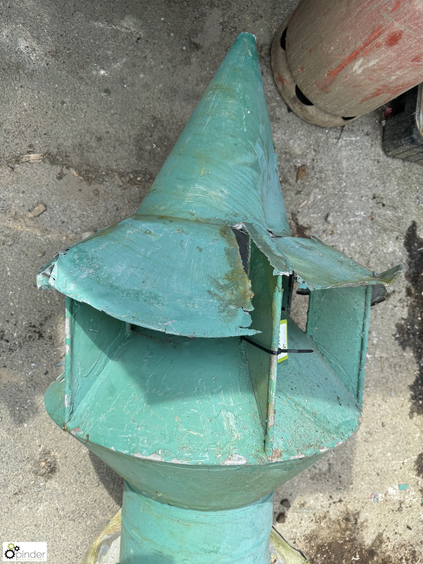 A green galvanised metal Factory Roof Vent, approx. 55in - Image 2 of 3