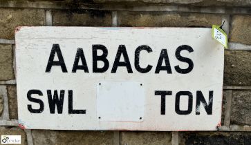 A cast aluminium Crane Sign “Aabacas standard weight load/ton”, approx. 15in x 30in long