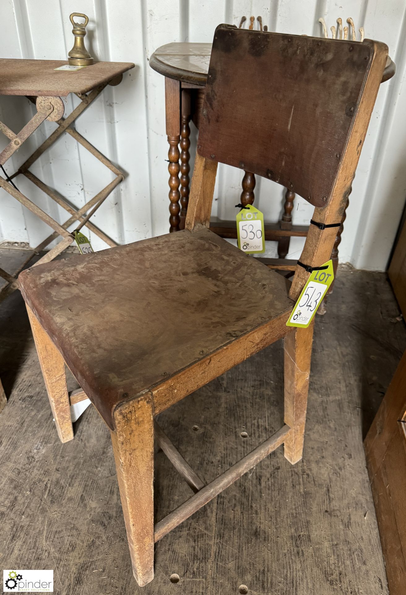 An oak and bentwood Clerks Chair, approx. 28in x 1