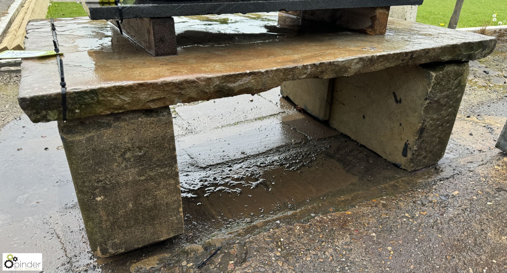 A Yorkshire stone Garden Table, approx. 14in x 28in x 43in