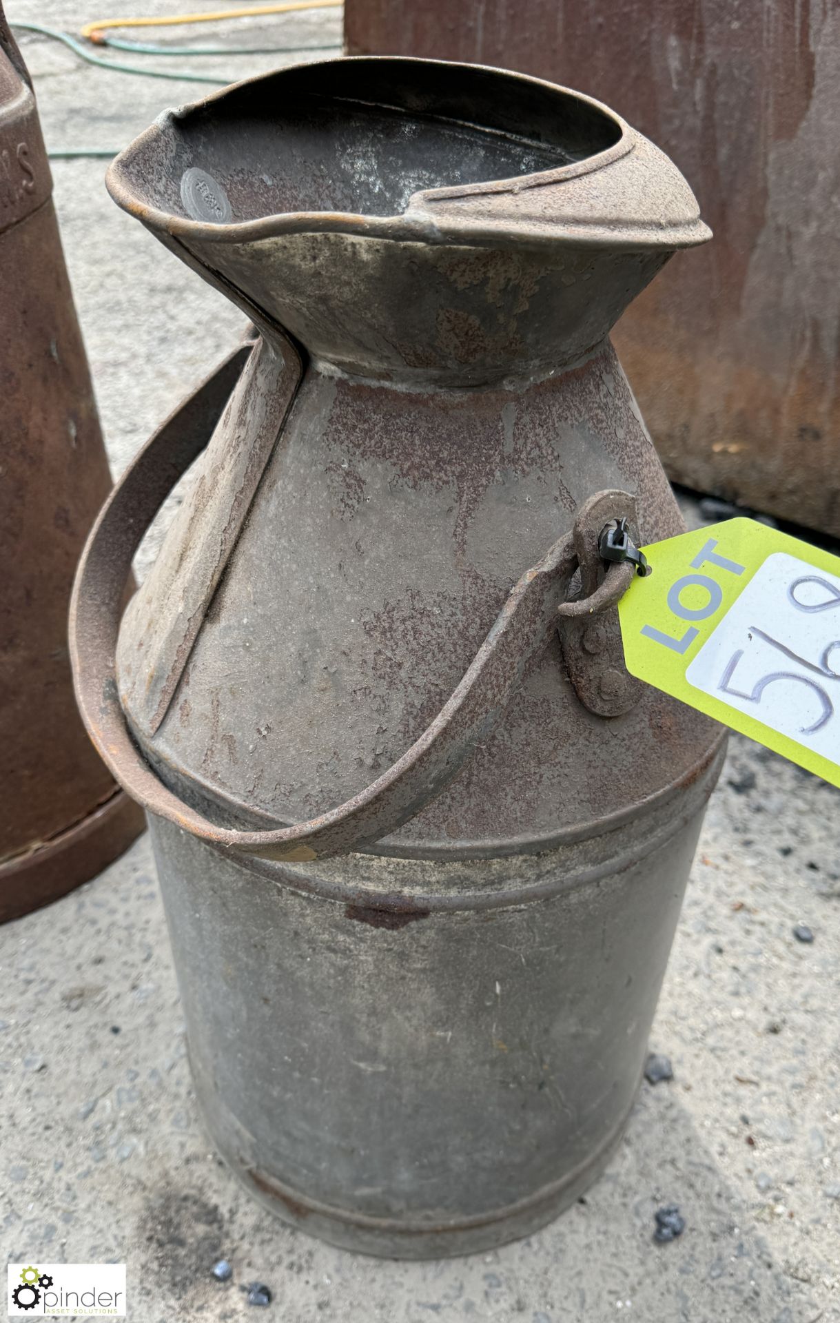 A galvanised metal Milk Churn, stamped 5 gallons, - Image 3 of 4