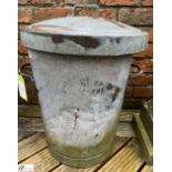 A metal galvanised Dustbin, complete with lid, approx. 26in x 20in, circa mid century