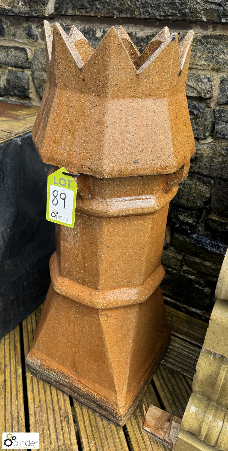 A Victorian round top salt glazed terracotta Chimney Pot, approx. 39in - Image 2 of 5