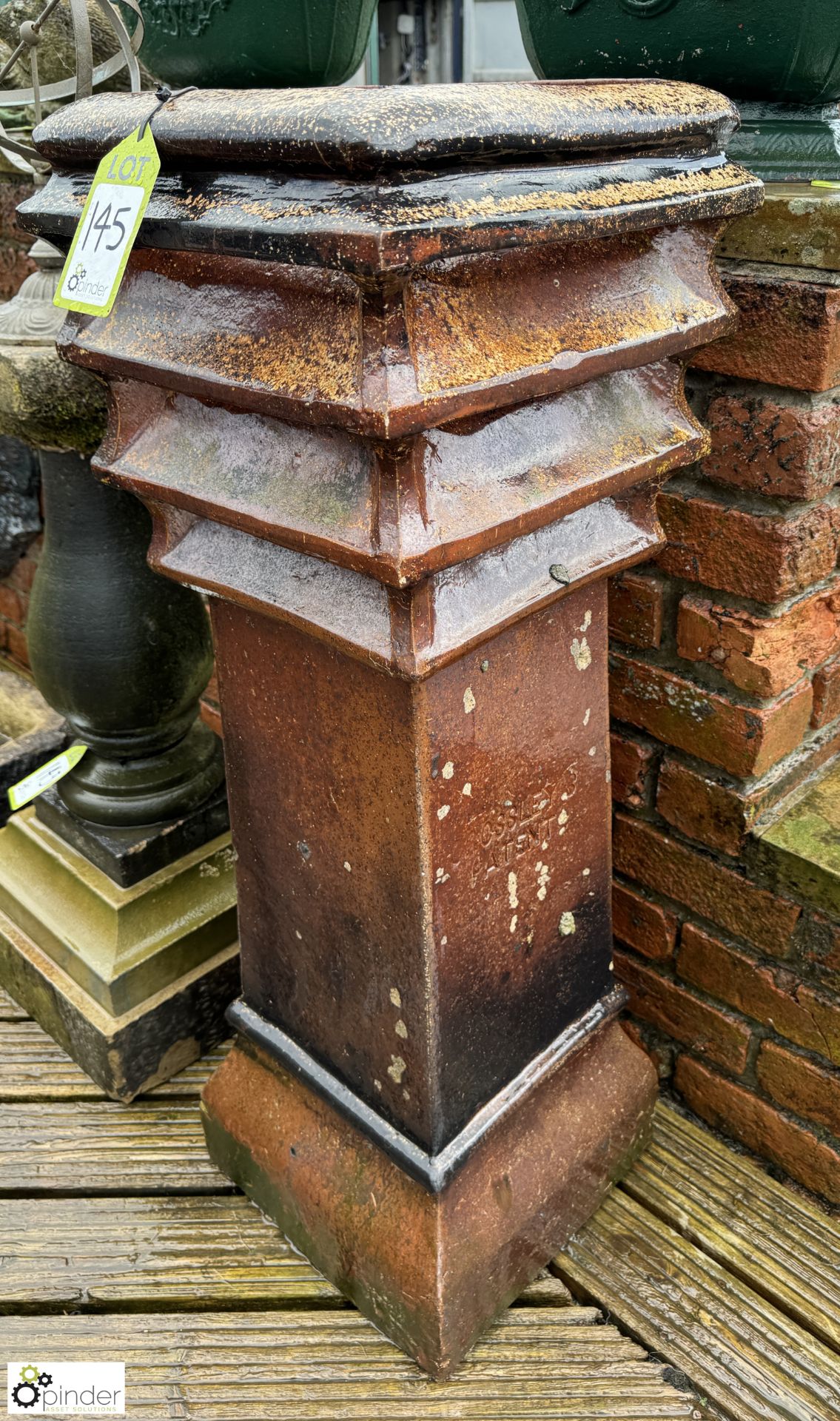 An original Victorian salt glazed terracotta Chimney Pot, maker’s mark “Crossleys”, approx. 44in x - Image 2 of 5
