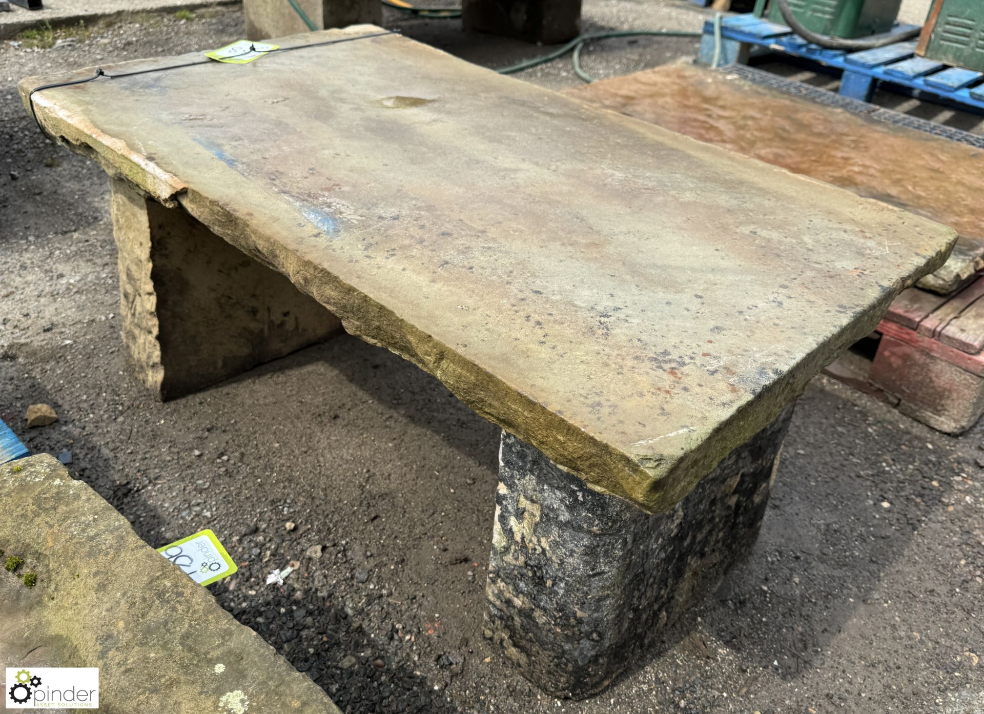 A Yorkshire stone Garden Table, approx. 18in x 22in x 38in - Image 4 of 5