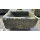 A Yorkshire stone Feed Trough, approx. 10in x 16in x 22in, circa 17th century