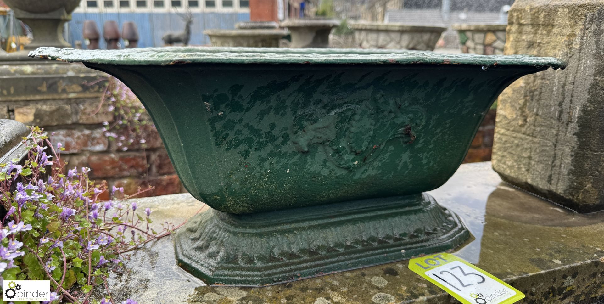 An original antique French cast iron Window Cill Planter, with classical decoration Louis XVI style, - Image 3 of 4