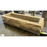 A new carved Yorkshire stone oblong Planter, approx. 5in x 8in x 23in (paired with lot 302)