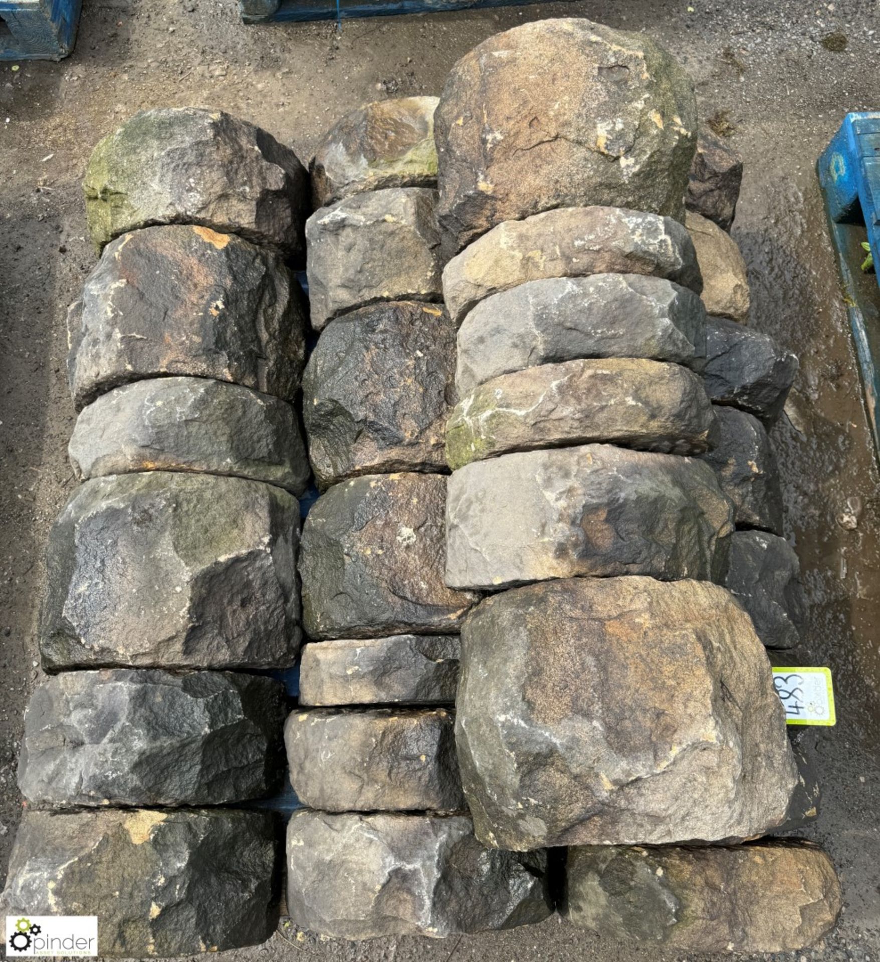 A pallet approx. 5 linear metres of reclaimed Victorian Yorkshire gritstone Hogback Coping, - Image 3 of 5