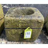 An original Yorkshire gritstone grain Mortar, used for grinding wheat to make flour, approx. 12in