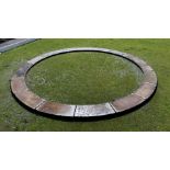 A hand carved reclaimed Yorkshire stone Pond Surround, removed from Northgate House, Honley,