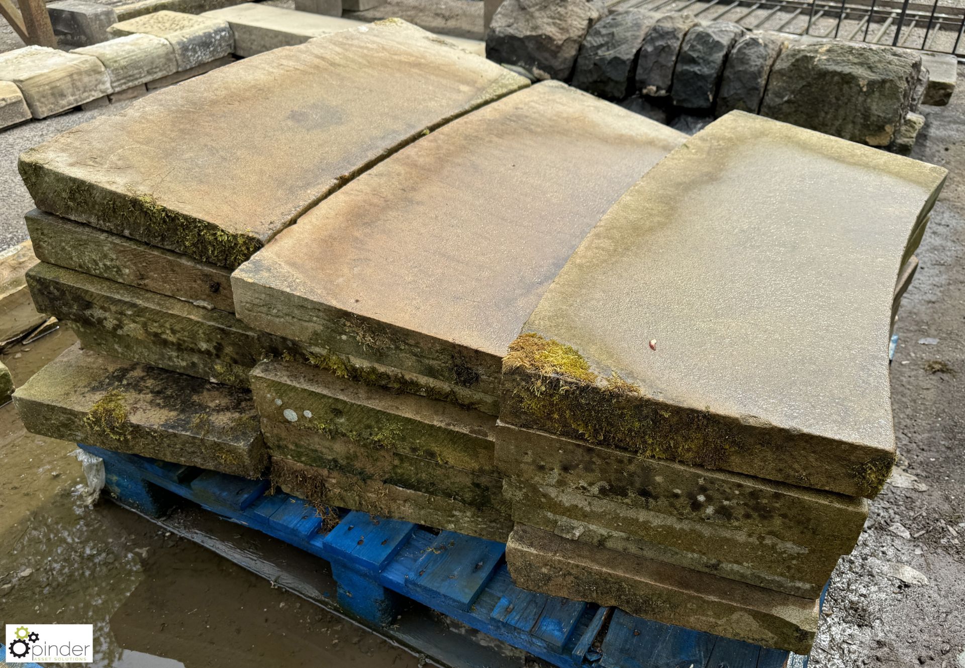 A hand carved reclaimed Yorkshire stone Pond Surround, removed from Northgate House, Honley, - Image 15 of 16