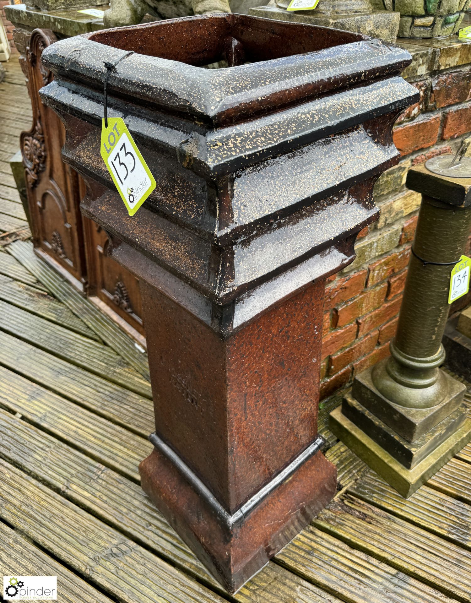 An original Victorian salt glazed terracotta Chimney Pot, maker’s mark “Crossleys”, approx. 44in x - Image 4 of 6