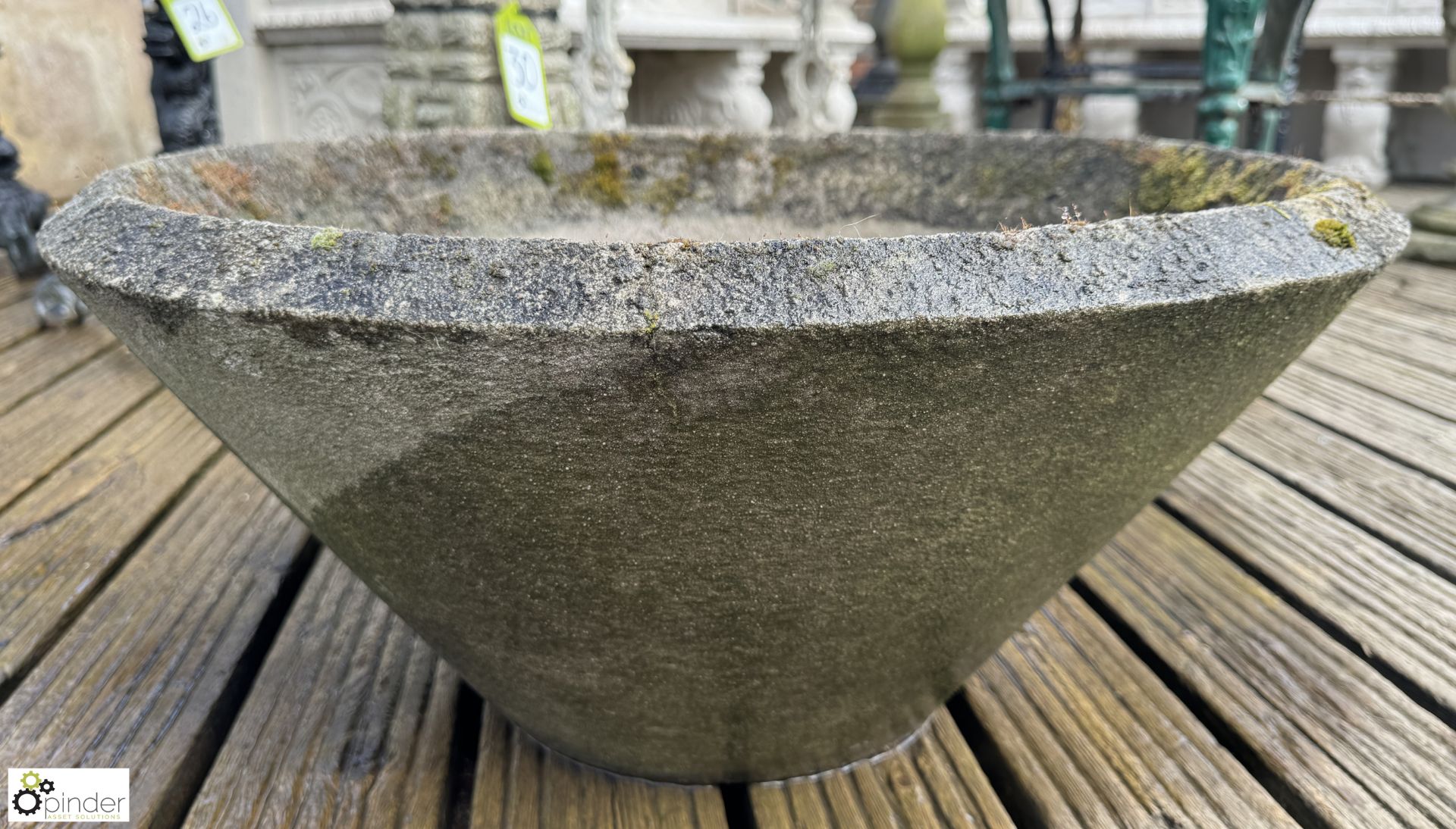 An Art Deco style reconstituted stone Garden Planter, approx. 12in x 25in diameter - Image 3 of 5
