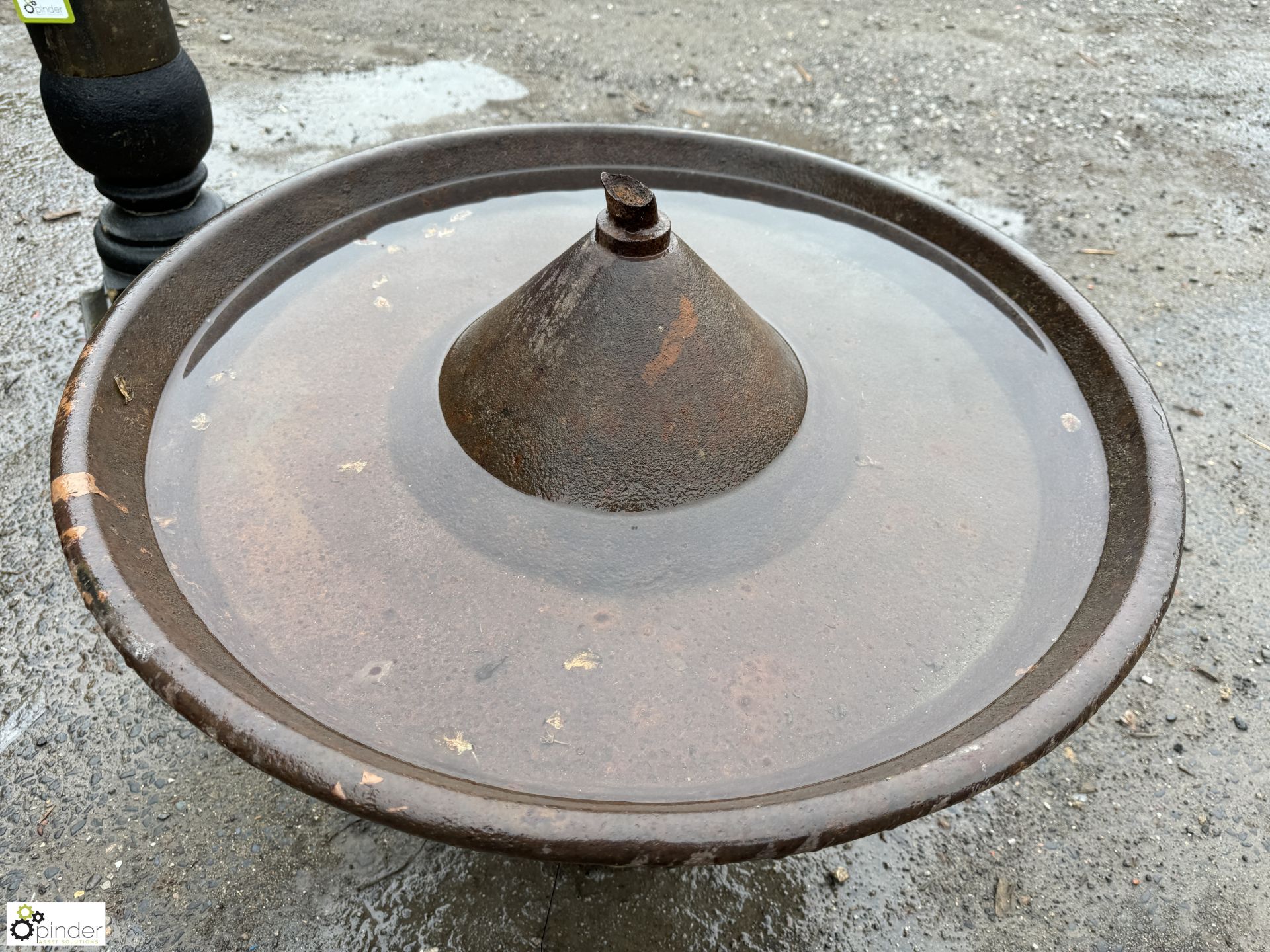 A Yorkshire stone and cast iron Birdbath, approx. - Image 3 of 5