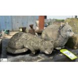 A set 2 reconstituted stone Cat Statues