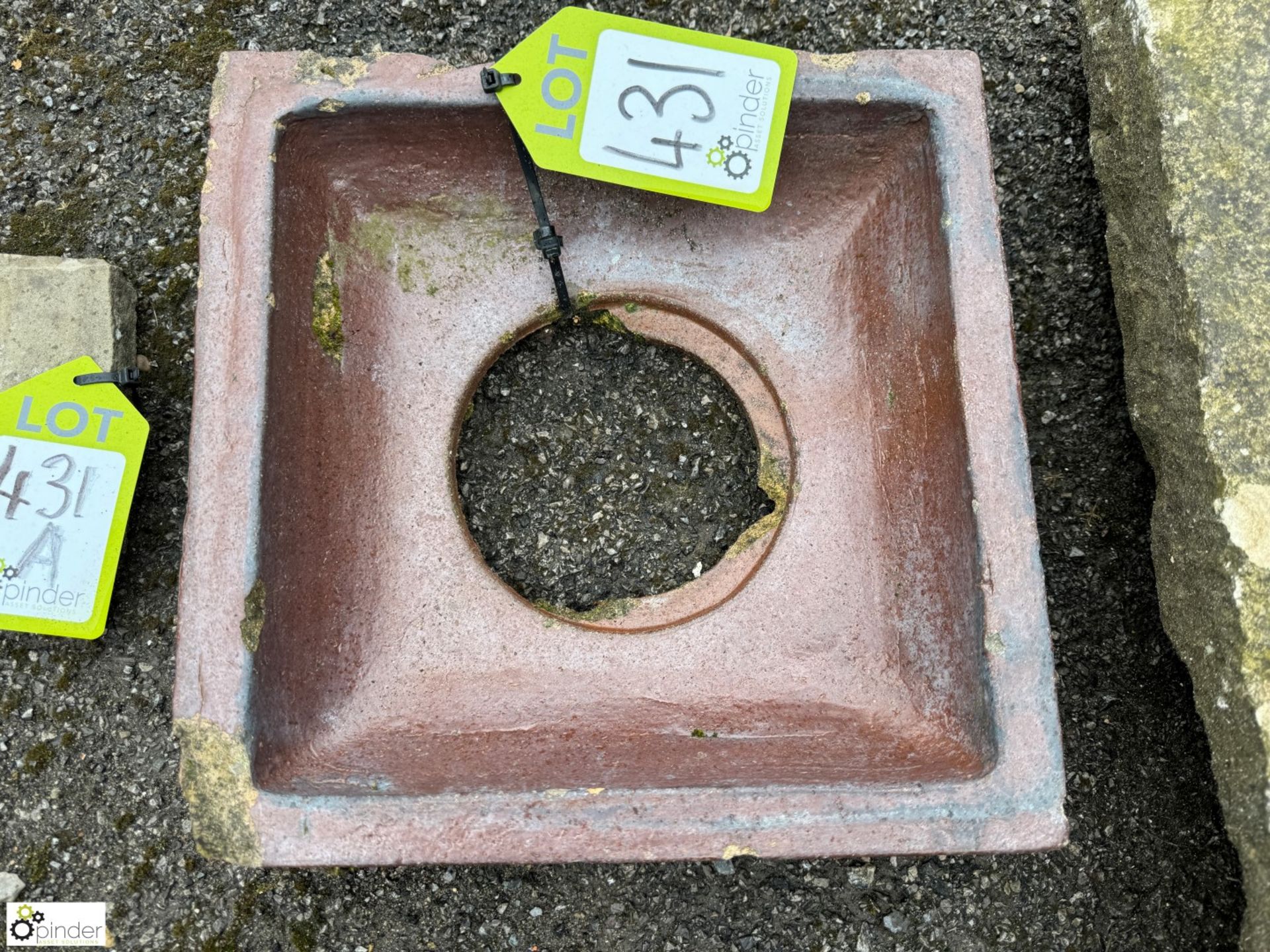 A Victorian salt glazed terracotta Drain Gully, approx. 12in x 12in - Image 2 of 4