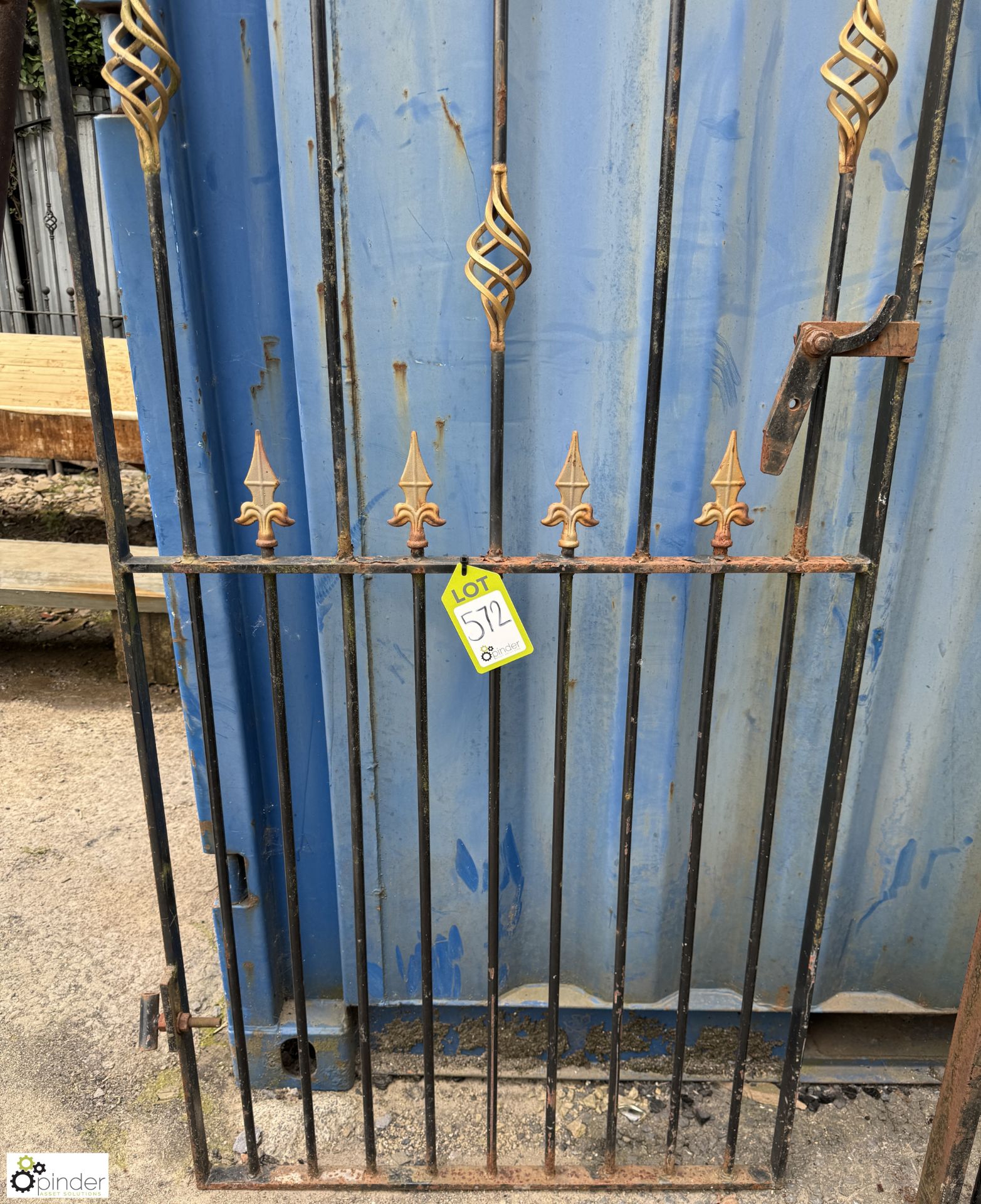 A wrought iron domed top Pedestrian Gate, with scr - Image 3 of 4