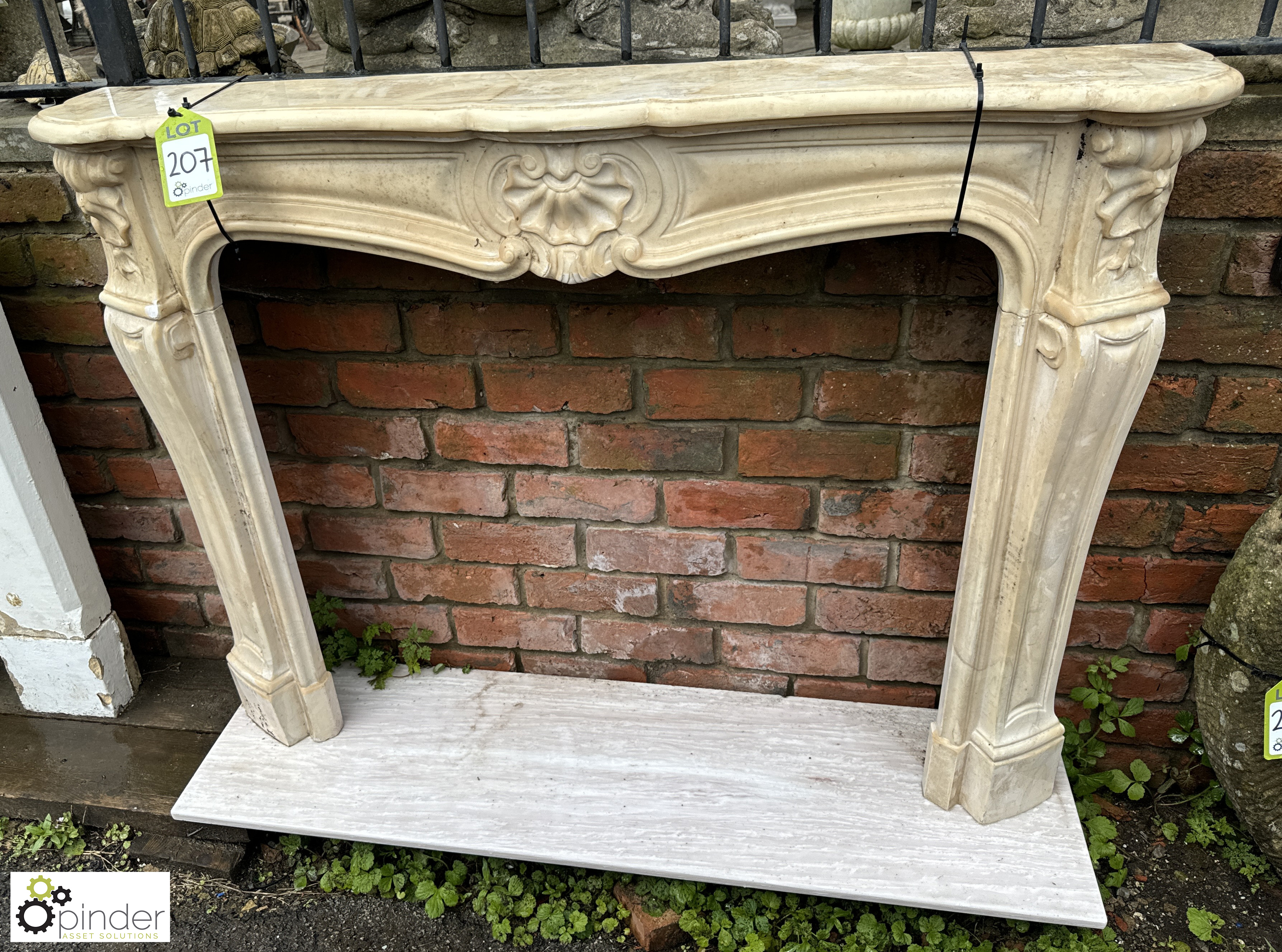 A modern cast French Louis XVI style Fireplace, approx. 41in x 53in, opening approx. 33in x 38in