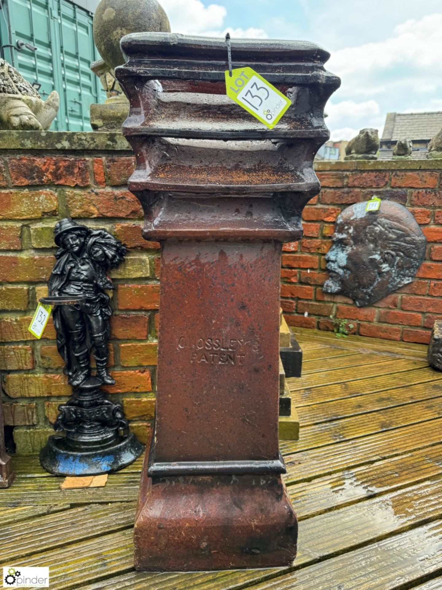 An original Victorian salt glazed terracotta Chimney Pot, maker’s mark “Crossleys”, approx. 44in x - Image 2 of 6