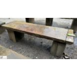 A reclaimed Yorkshire stone Garden Bench, approx.
