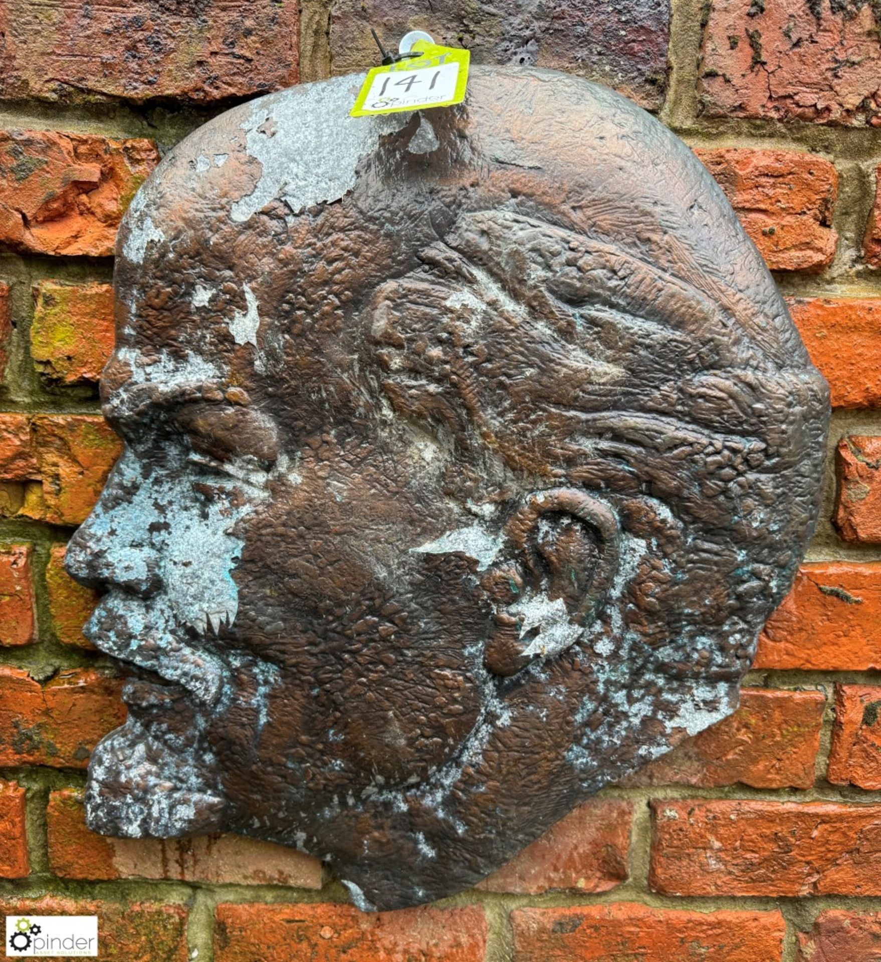 A cast bronzed Wall Plaque of Vladimir Lenin, creator of the Former Soviet Union, approx. 26in x