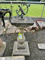 A reconstituted stone balustrade Plinth, with bron