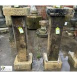 A pair 3-tier Yorkshire stone Plinths, with decorative moulding, approx. 50in x 16in x 16in
