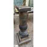 A Yorkshire stone balustrade Sundial Plinth, with