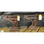 A pair cast iron Bench Brackets, with RD identification number “N84000 model no 1351”, approx.
