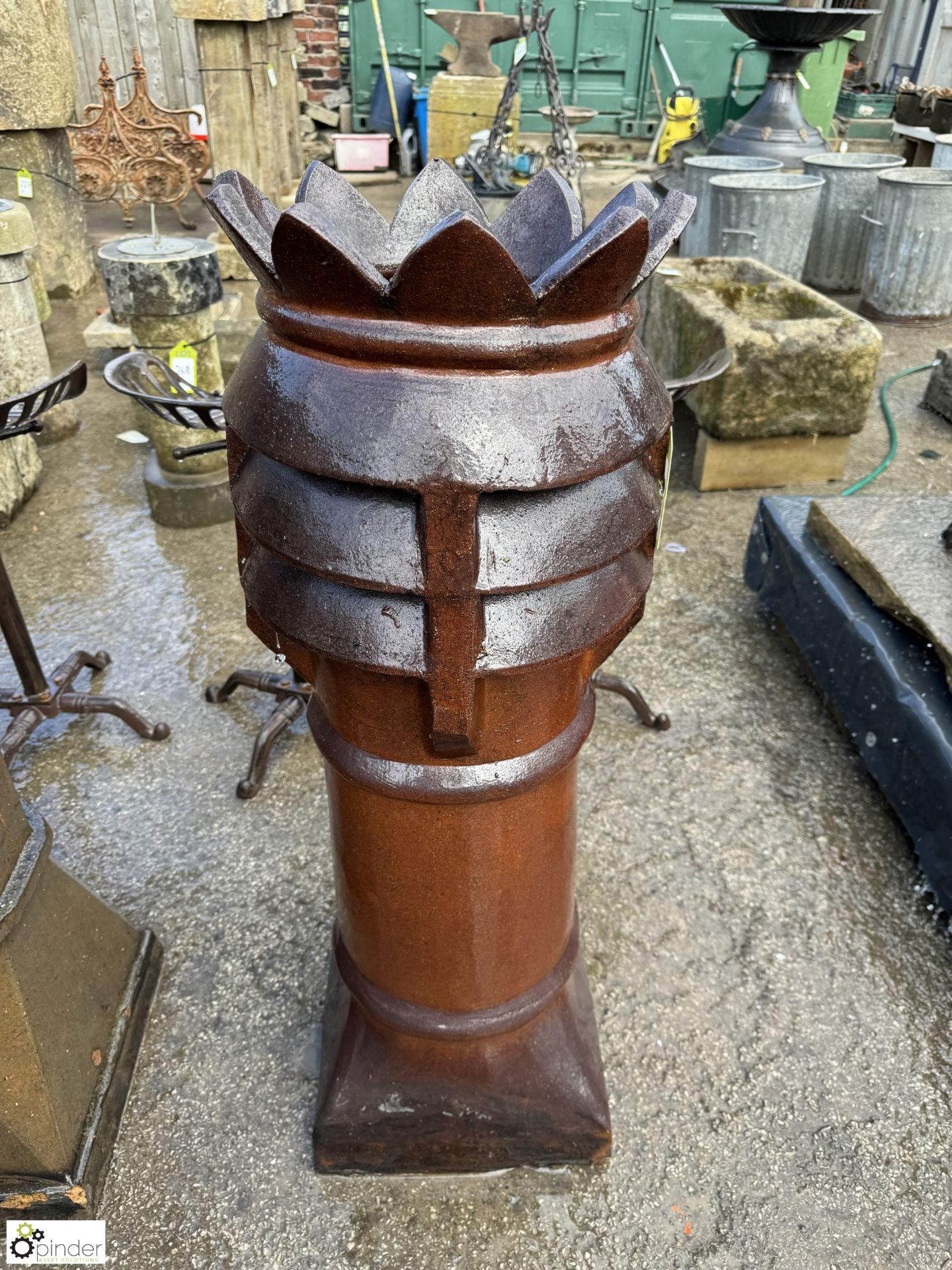 A Victorian crown top salt glazed terracotta Chimney Pot, approx. 39in x 16in - Image 3 of 4