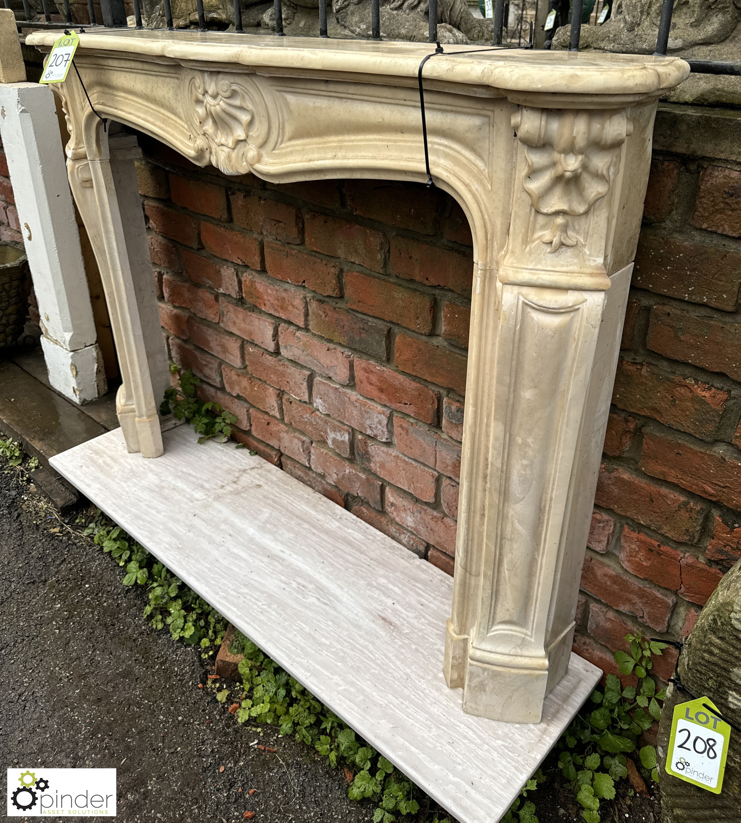 A modern cast French Louis XVI style Fireplace, approx. 41in x 53in, opening approx. 33in x 38in - Image 3 of 9