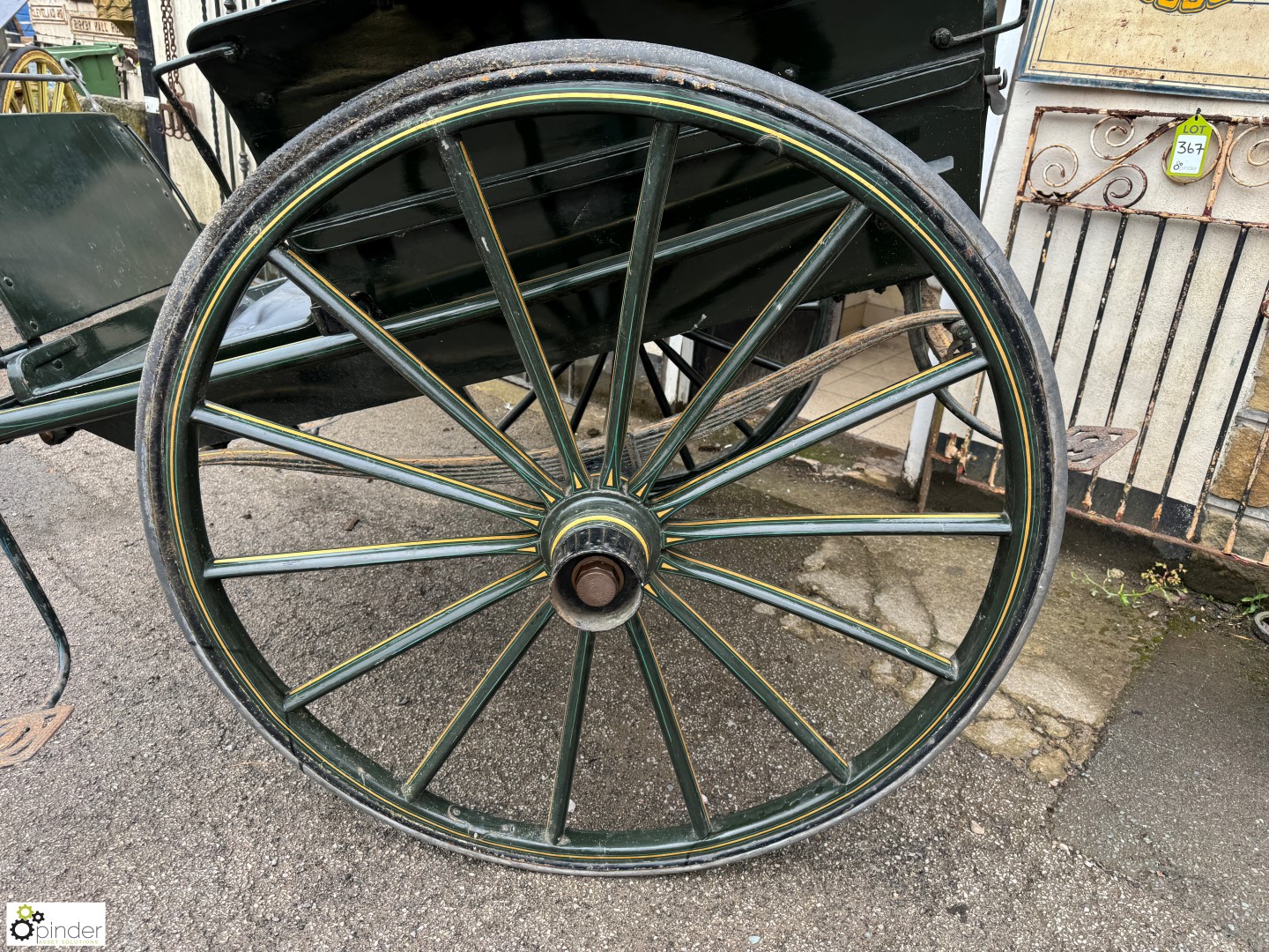 An original Victorian Governors Cart, in British racing green, with olive green and gold - Image 6 of 13
