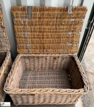 A Victorian wicker Transport Basket, with rope han