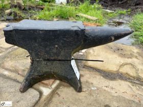A Georgian cast iron single horned Anvil, approx.