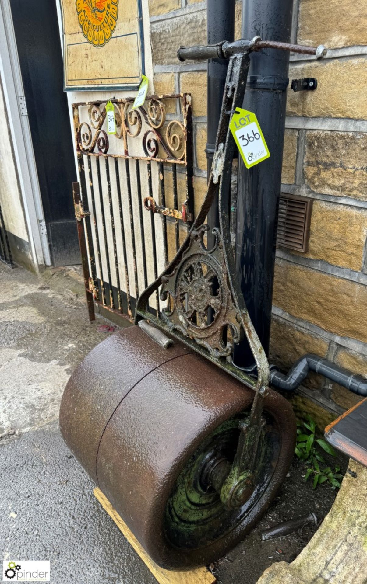 A Victorian cast iron Garden Roller, maker’s mark “Crown Leeds”, approx. 48in x 20in