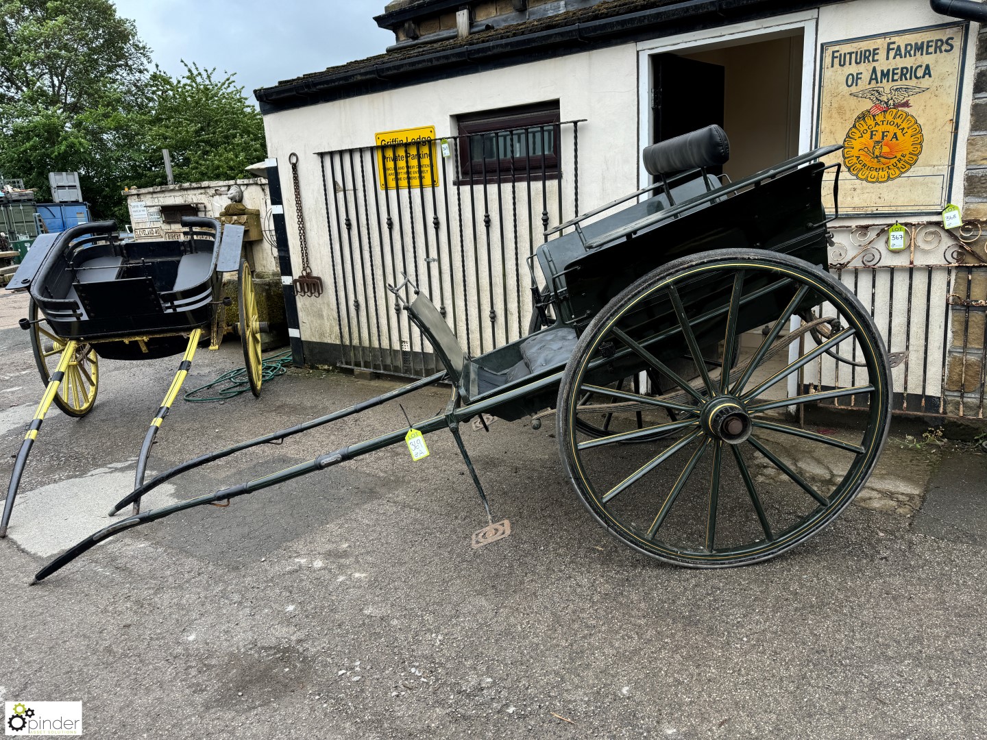 An original Victorian Governors Cart, in British racing green, with olive green and gold