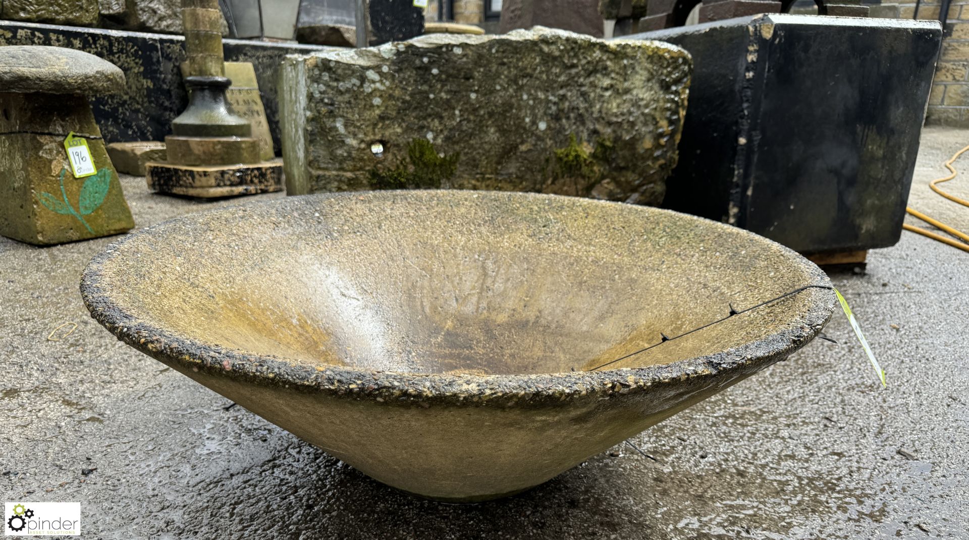 An Art Deco large reconstituted stone Planter, approx. 12in x 36in diameter - Image 3 of 4