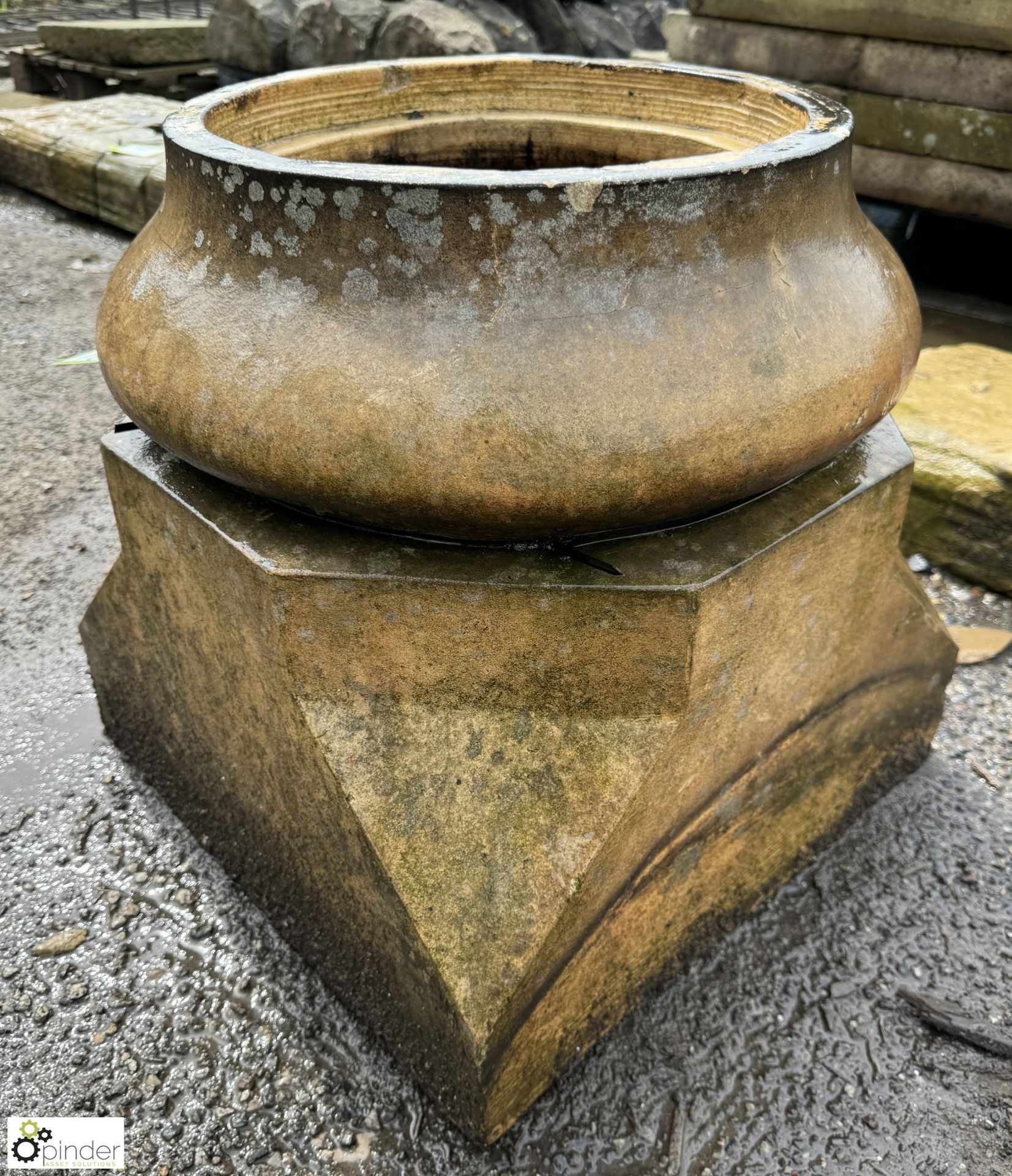 A buff terracotta Chimney Pot, approx. 18in x 18in x 18in, circa 1880s