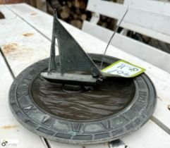 A vintage bronze Birdbath/Sundial, with decorative