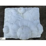A statuary white marble carved Fireplace Plaque, with floral decoration, approx. 7in x 8in