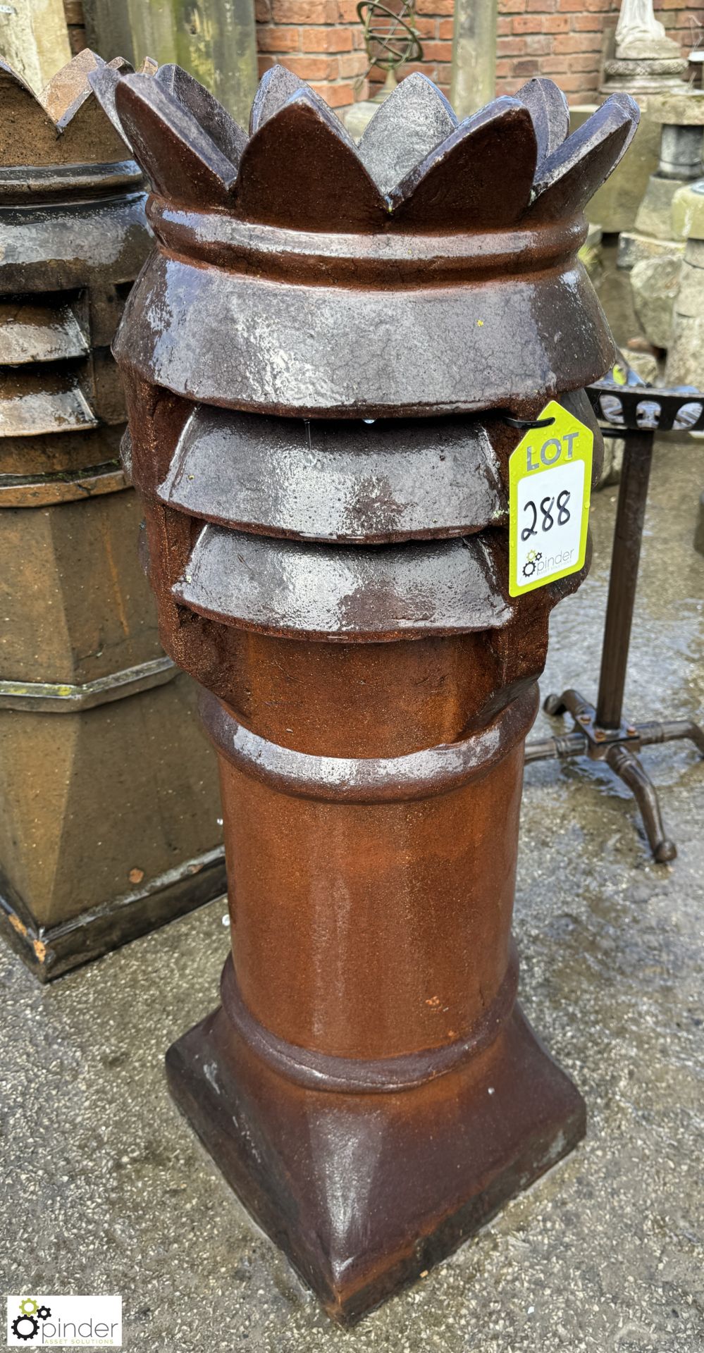 A Victorian crown top salt glazed terracotta Chimney Pot, approx. 39in x 16in