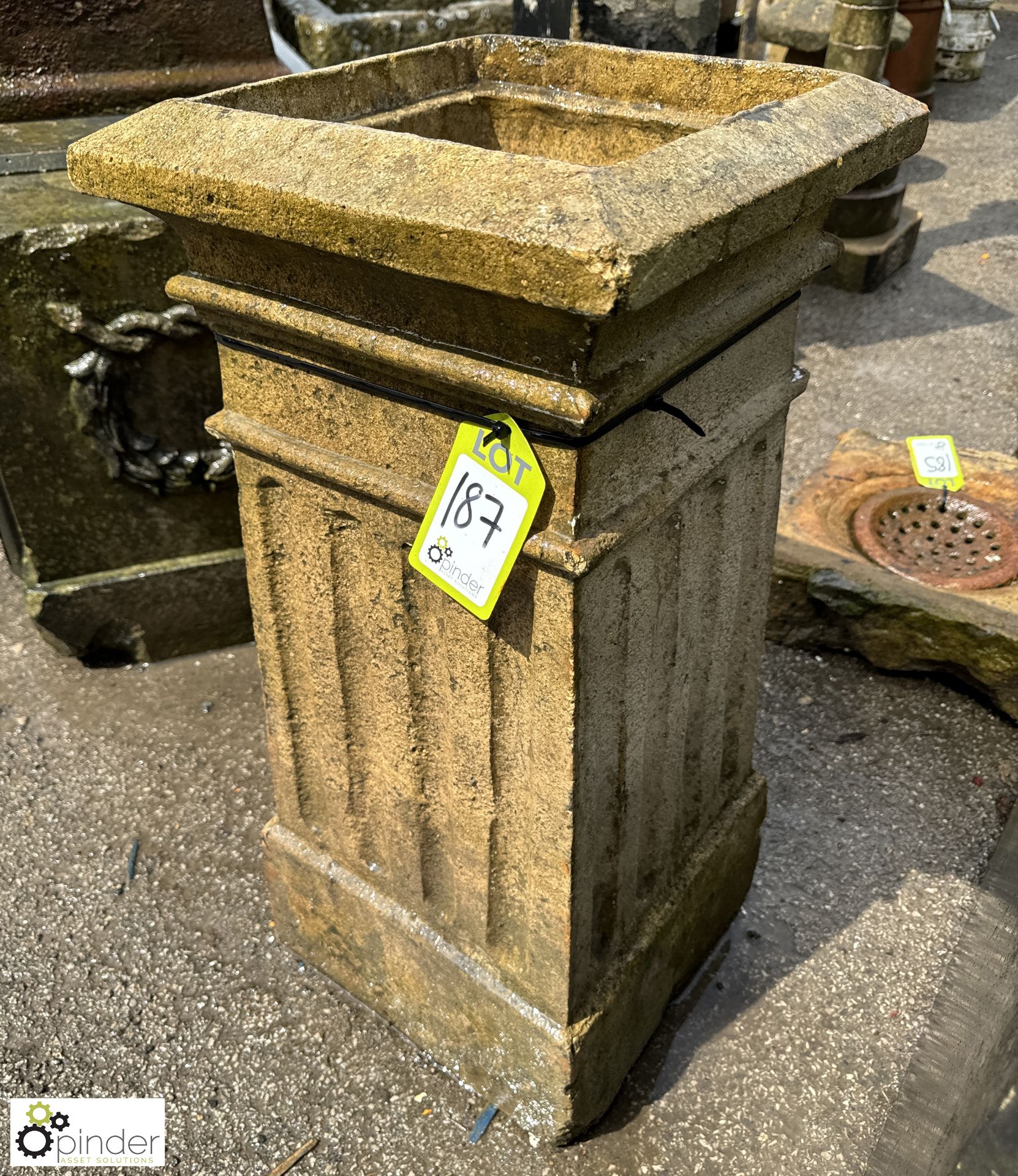 An Edwardian buff terracotta Chimney Pot, with fluted decorations, approx. 30in x 16in x 16in - Image 2 of 5