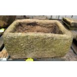 A reconstituted stone Trough, approx. 10in x 16in
