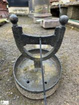 A Victorian cast iron Boot Scraper, mounted on ova