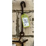 A Victorian wrought iron Gate Hook, approx. 14in